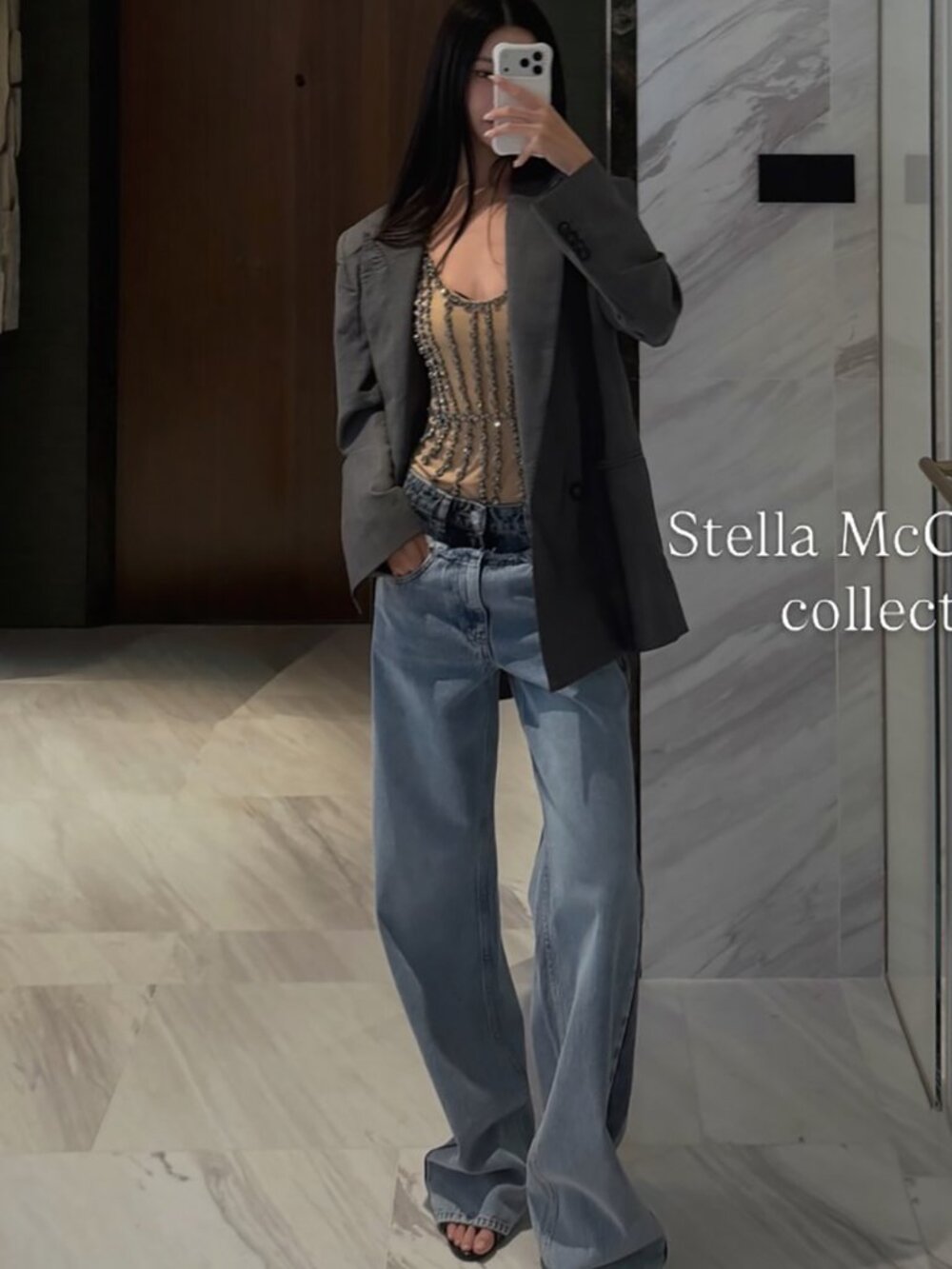 Stella McCartney x H&M Two-Tone Straight-Leg Jeans EU 38/ US 6 - Picture 15 of 16